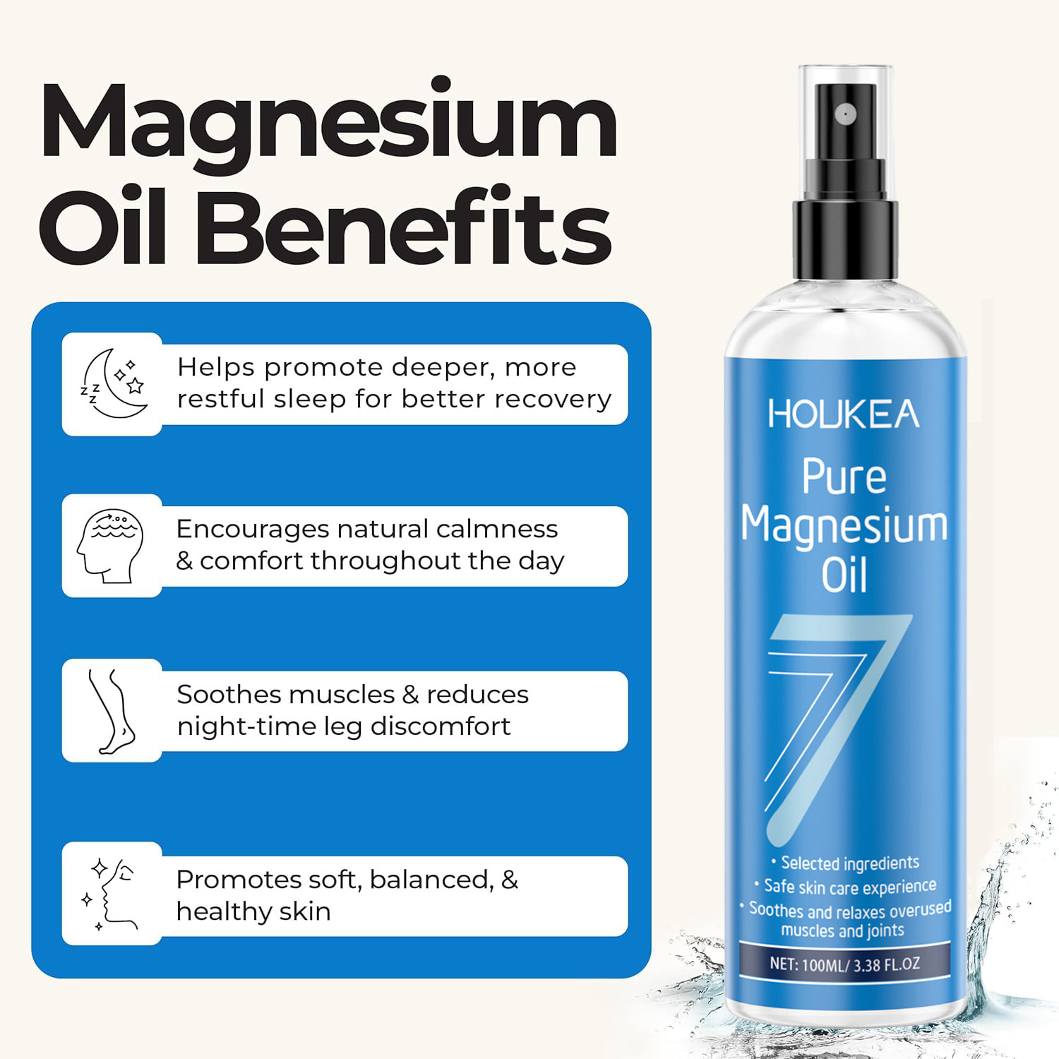 Pure Magnesium Oil Spray Grade - огляд і ціна Bath Salts Magnesium