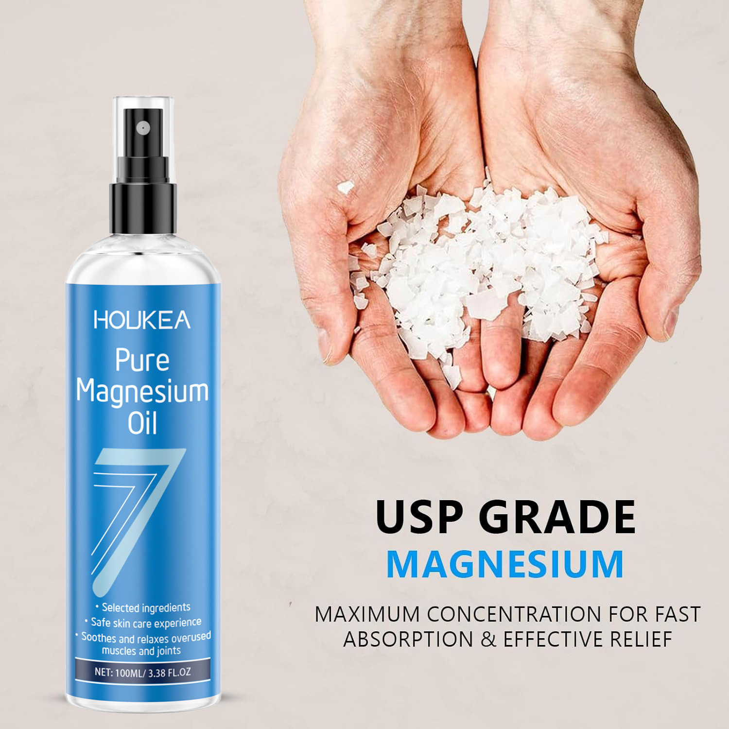 Pure Magnesium Oil Spray - USP - огляд і ціна Bath Salts Magnesium